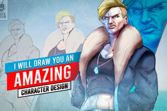 draw amazing characters designs and concept art