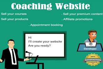 design professional coaching website with booking functionality