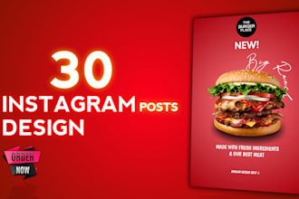 create 30 instagram post design social media post design