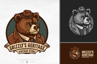 draw mascot classic retro vintage logo design with hand drawn illustration