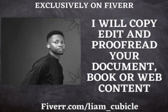 copy edit and proofread your document, book or web content