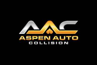 design aspen auto collision modern logo