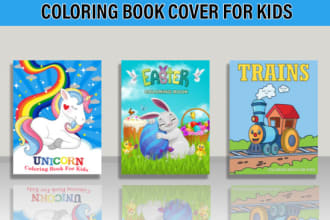 design kids coloring book cover for kdp book cover design