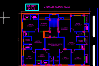 make 2d architectural floor plan in auto cad