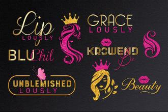 do makeup beauty eyelash cosmetic hair nail lip fashion feminine logo design