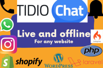 install tidio live chat with bots on your website add video