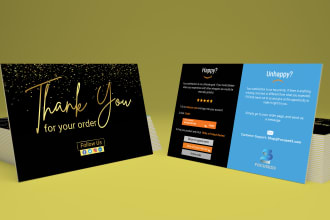 design ebay amazon thank you cards product insert gift cards