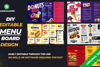 design editable DIY TV menu board or restaurant digital menu