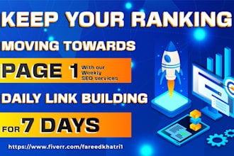 weekly ranking booster package backlinks manually in 7 days