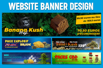 design attractive web banner, website banner, shopify banner, slider or header