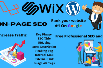do laravel, squarespace, wix, and wordpress onpage SEO