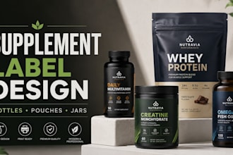 design supplement and nutrition labels for your product