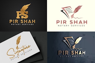 do notary, law, signature logo design
