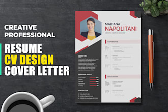 create professional resume design, CV design and cover letter