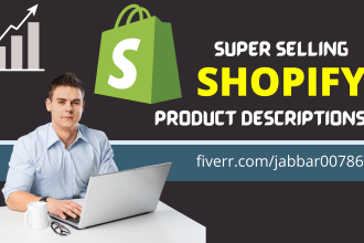 write shopify product descriptions and landing page content