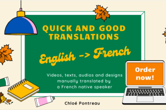 translate your english copy into a perfectly correct french text