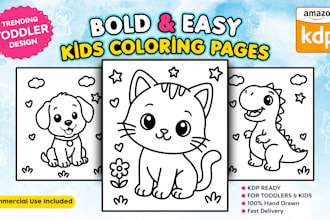 draw coloring book pages illustration for kids