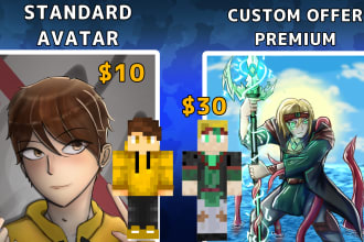 draw your minecraft or roblox skin character avatar