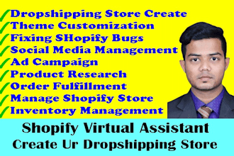 be your shopify virtual assistant and dropshipping store manager