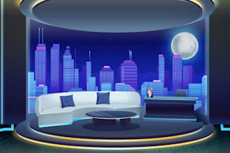 illustrate vtuber props and room design