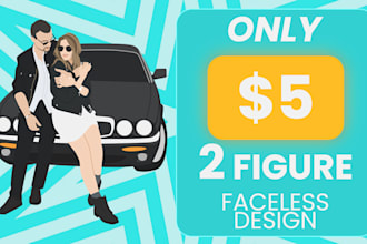 draw faceless digital portrait illustrations