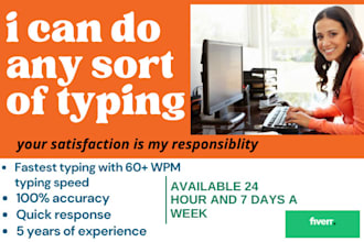 do fast and accurate typing job of more than 100 pages within 24 hours