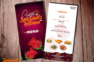 create a menu design
