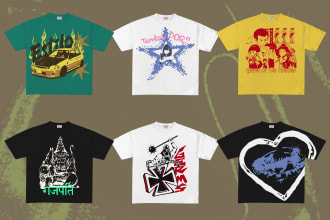 create clothing designs with y2k grunge and streetwear twist