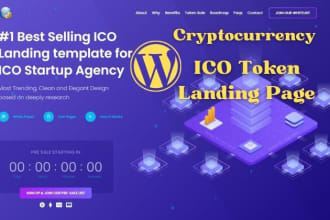 do create wordpress cryptocurrency website, crypto, ico token landing page