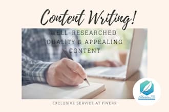 do content writing, article writing, and translations