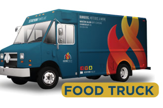 design very creative and impressive business food truck,food trailer wrap design