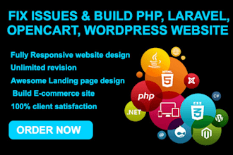 fix issues and build PHP, laravel, wordpress, opencart websites