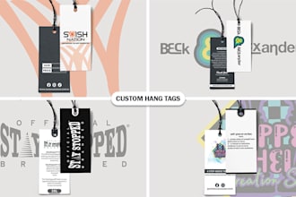 design clothing labels, hang tags, swing tags, size tags, price tags, hangtags