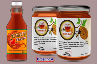 make a honey label, sauce bottle, supplement, spray, dropper