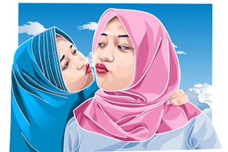 create a vector cartoon couple from your photo