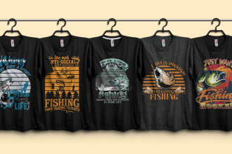do trendy custom hunting camping fishing t shirt design