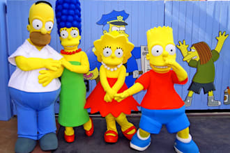 make you in the simpsons inspired yellow cartoon style