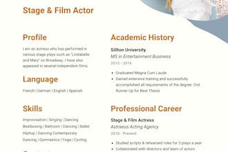 do resume design, and iam profesional