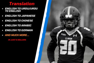do english to urdu,japanese,french, arabic,chinese translation