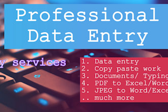do data entry, copy paste job