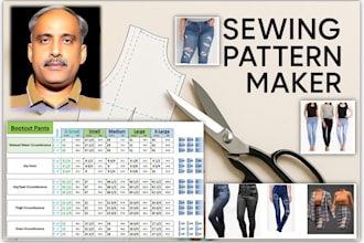 make clothing sewing pattern and grading and make size charts