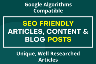 do SEO article writing, website content, and blog writing