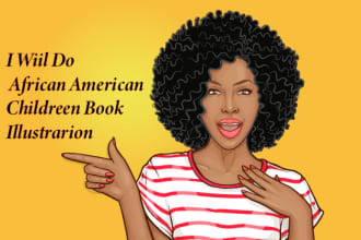 draw african american illustrations and children book stories