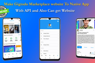 build gigtodo marketplace website to native mobile apps