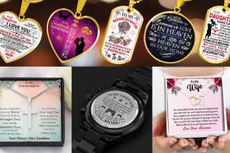 do profitable, message card, and jewelry necklace design for shineon, gearbubble