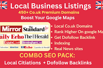build UK directory listings citations local SEO on mirror standard 450 sites