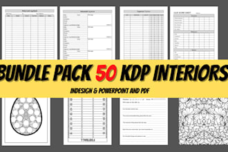 provide bundle pack 50 KDP interiors