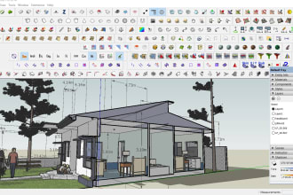create sketchup 3d model and 3d floor plan for interior and exterior rendering
