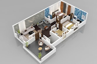 create 3d floor plan 2d floor plan rendering