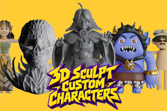 3d sculpt custom characters, toys, figurines and collectibles